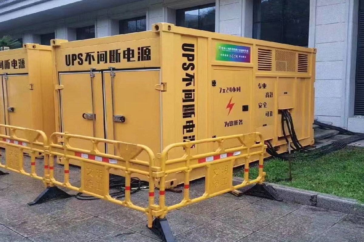 潮安发电机租赁施工现场